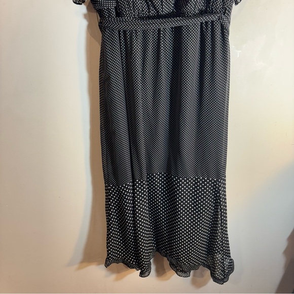 MICHEL STUDIO Sz 24 Additionelle Polka Dots Ruffle Dress Tiered Belted NEW - Picture 3 of 11
